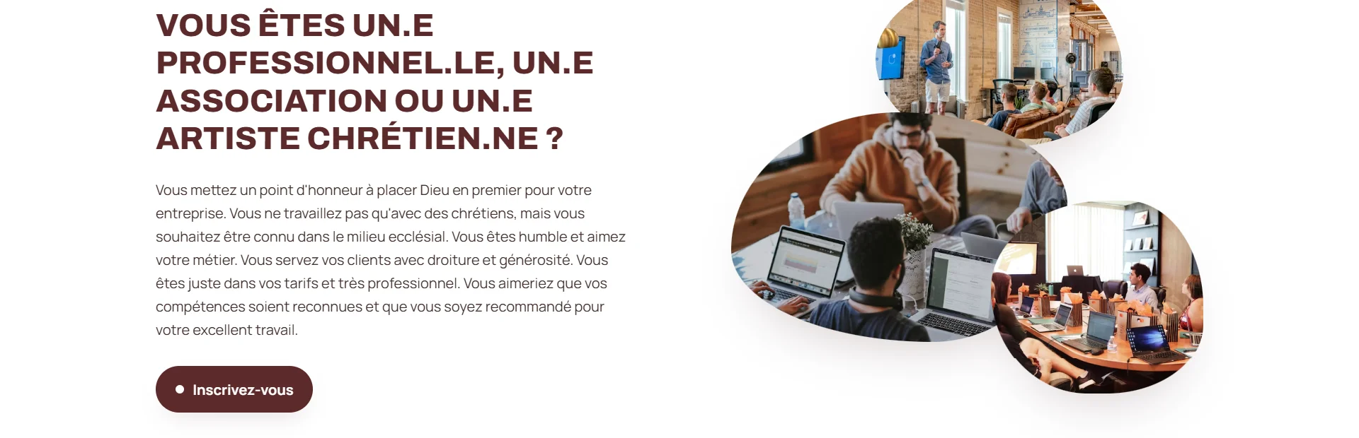 Section d’adhésion à la communauté