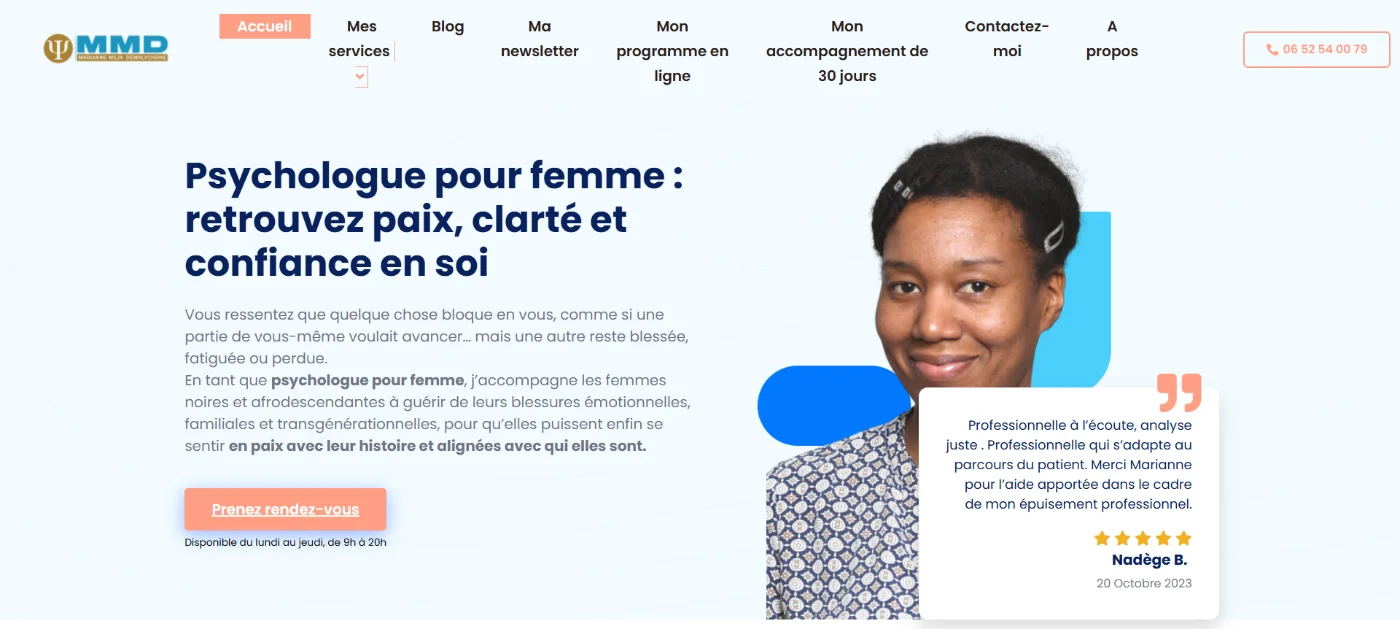 Site pour une psychologue