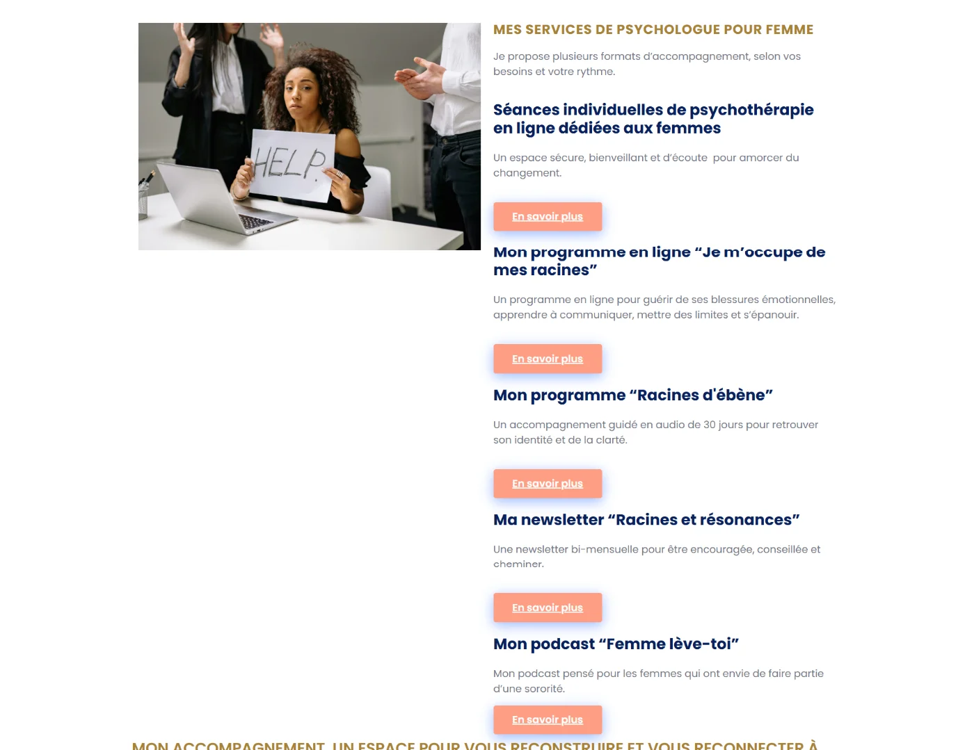 Section des cinq formats d’accompagnement