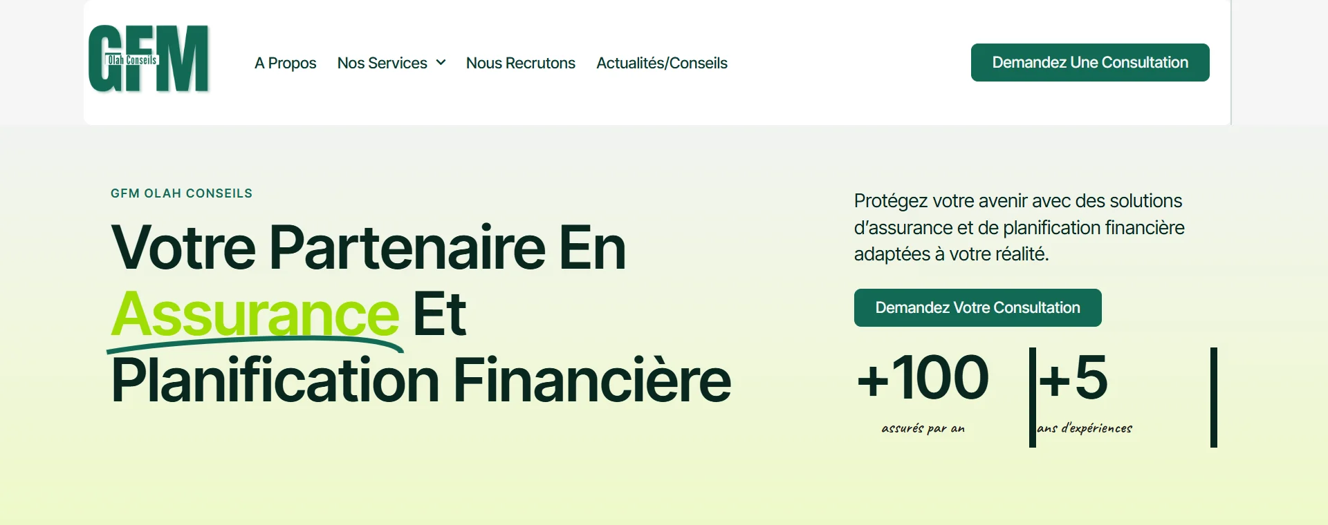 Site pour un cabinet d'assurance