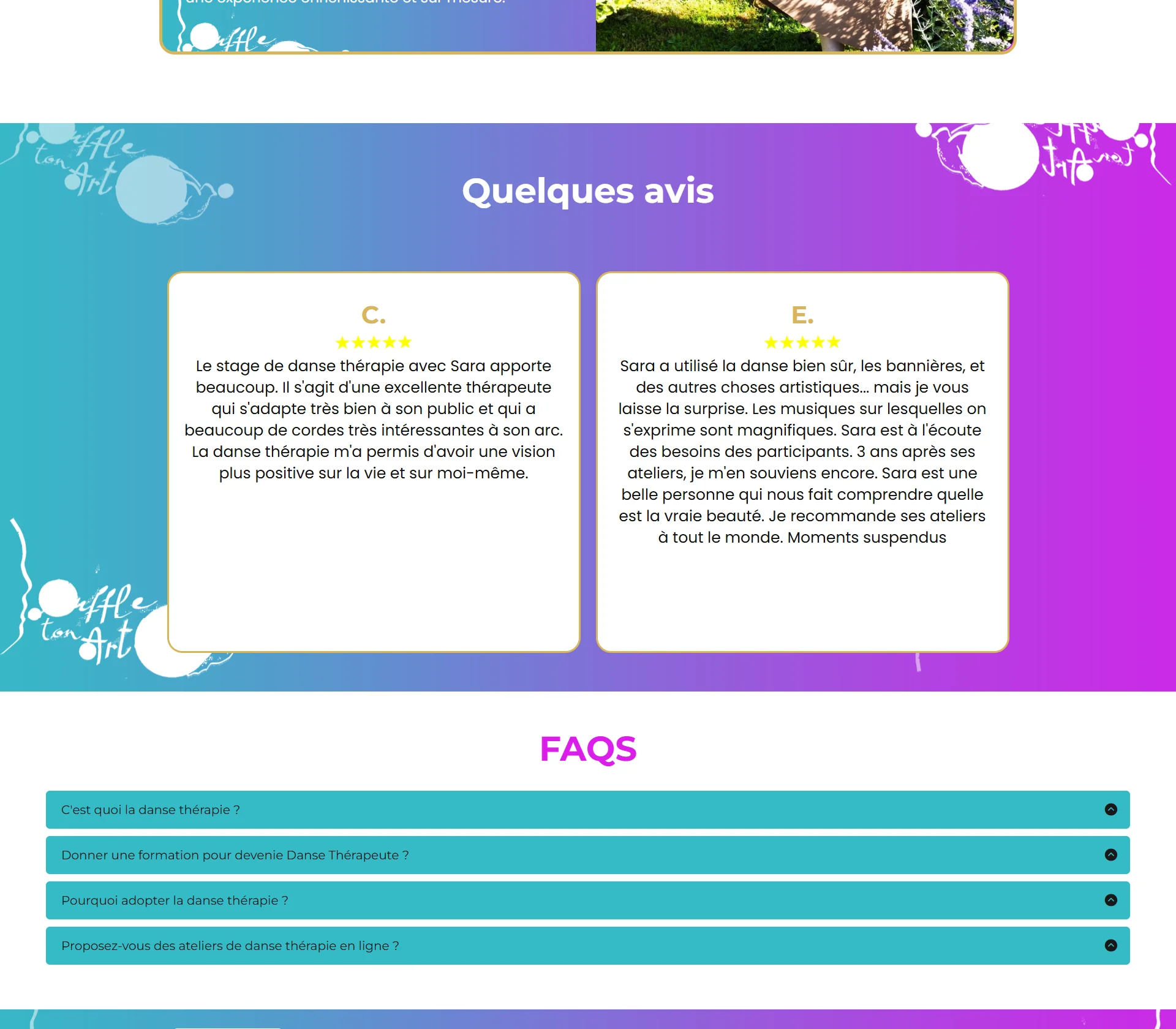 Avis de participantes et FAQ